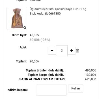 Çankırı Tuz Lambası Sitesinde Kargo Ücreti Sorunu