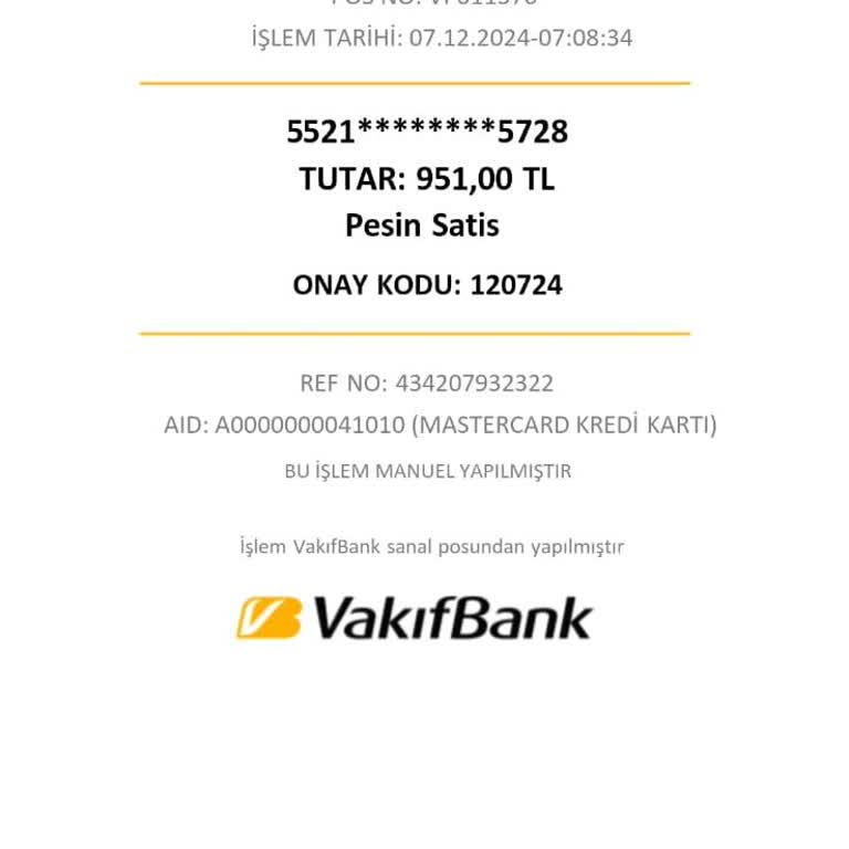 VakıfBank Kredi Kartından İzinsiz Çekim