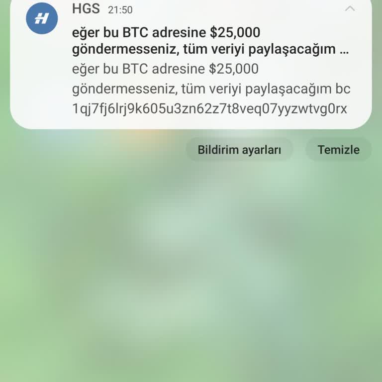 PTT HGS Uygulamasından Gelen Tehdit Mesajı