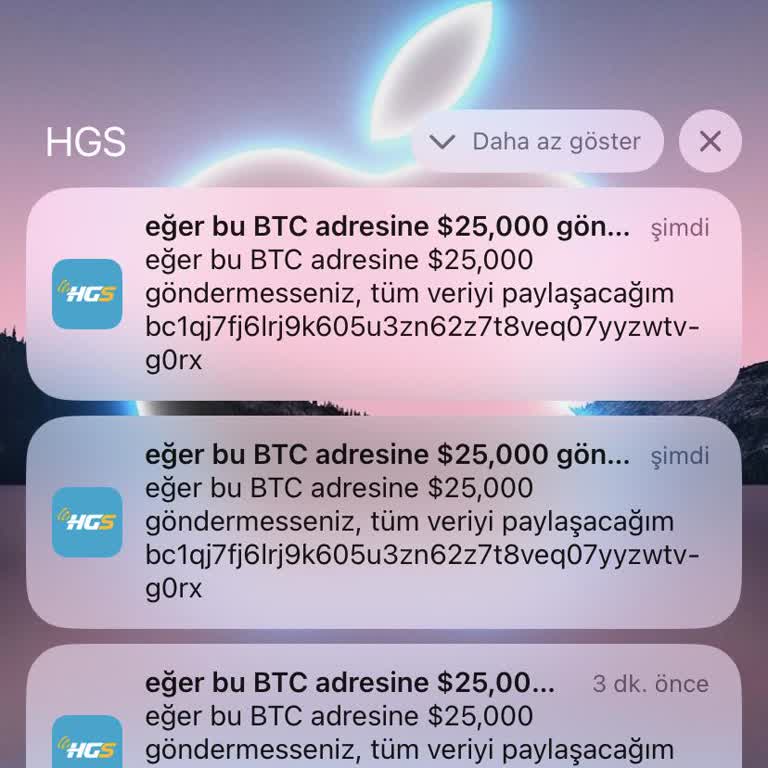 HGS Uygulaması Üzerinden Gelen Mesaj!