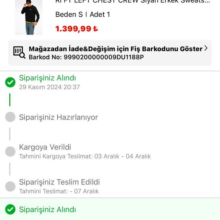 In Street Sipariş Teslimatında Gecikme