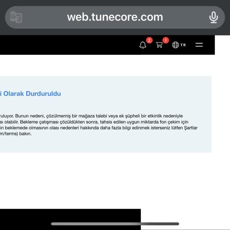 Tunecore'da Askıya Alınan Para Çekimi Sorunu