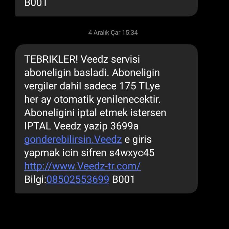 Veedz-tr.com Bilgi Servisi Şikayeti