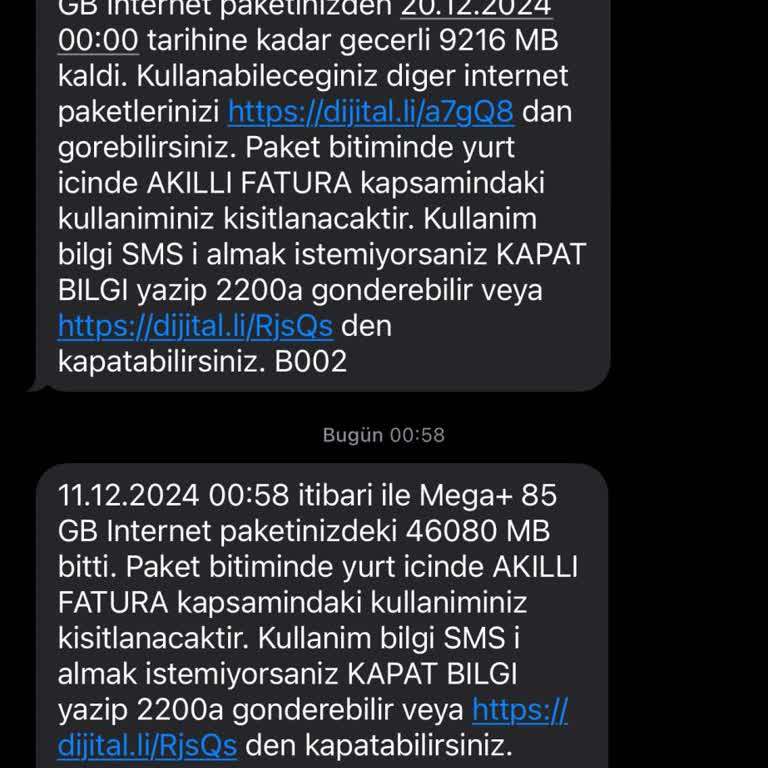 Turkcell İnternet Paketi Aniden Tükendi