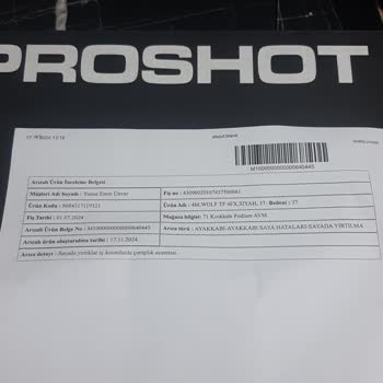 Filo Mağazasından Alınan Kramponun Yan Tarafının Yırtılması