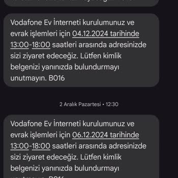 Vodafone Evde İnternet Kurulumunda Sürekli Erteleme Ve İletişimsizlik