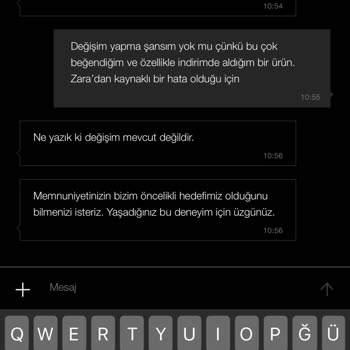 Yanlış Beden Gönderimi Ve Yetersiz Müşteri Hizmeti