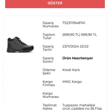 Slazenger Bot Siparişim Kargoya Verilmedi