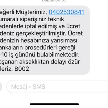 Sipariş İptali Ve Müşteri Mağduriyeti