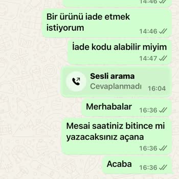 İade Sürecinde Yetersiz Destek Ve İletişim Sorunu