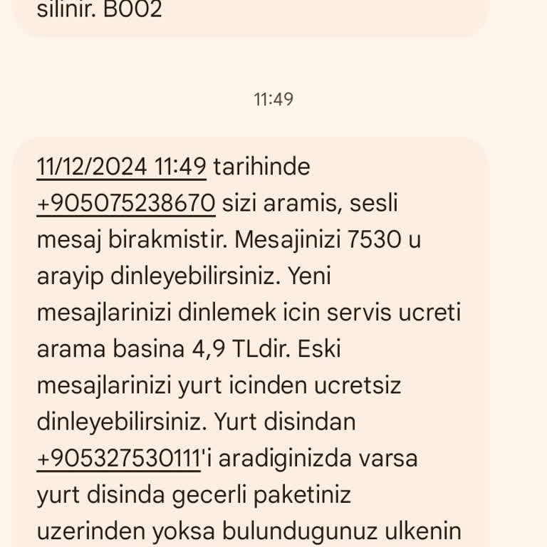 Yanıltıcı Sesli Mesaj Ücretlendirmesi