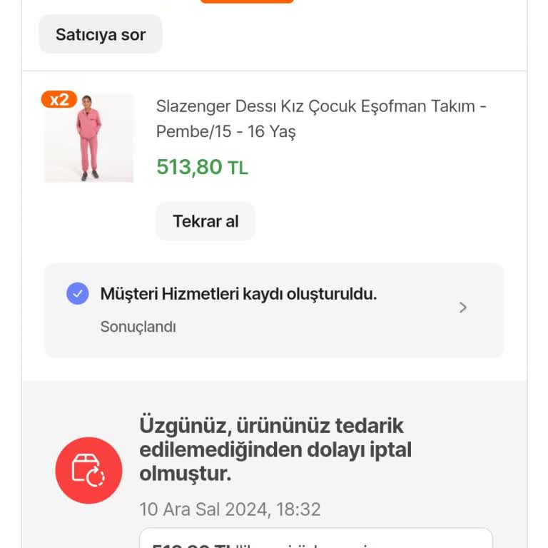 Sipariş İptaliyle Mağduriyet