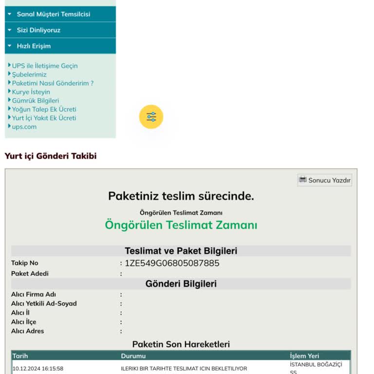 Kayıp Kargo Ve Ulaşılamayan Müşteri Hizmetleri