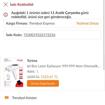 Trendyol'dan Aldığım Ürün Beklentimi Karşılamadı Ve İade Talebim Reddedildi