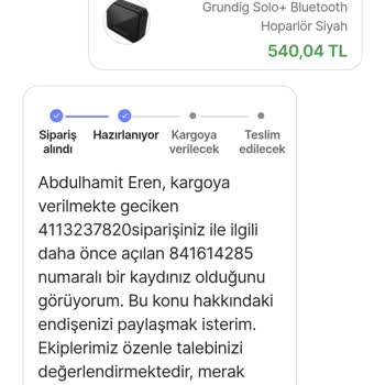 Sipariş Güncellemesi Ve İletişim Eksikliği