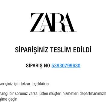 Zara'dan Sipariş Edilen Ürün Teslim Edilmedi, Müşteri Hizmetleri İlgisiz
