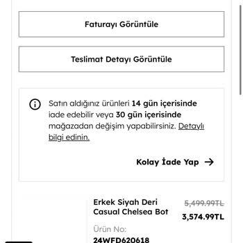 Derimod'dan Aldığım Ürünün İadesi Yapılmadı, Mağdur Edildim
