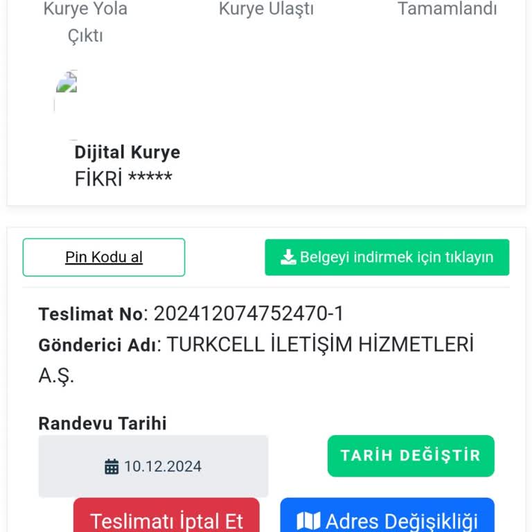 Turkcell Dijital Kurye Hizmetinde İletişim Sorunu
