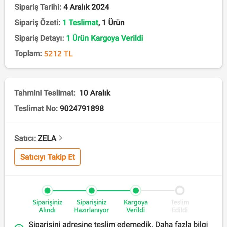 Teslimat Gecikmesi Ve Müşteri Hizmetleri Sorunu