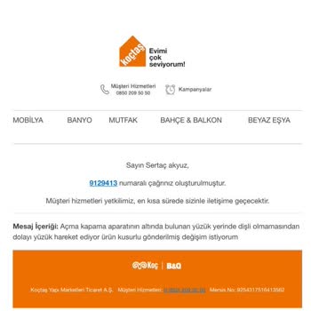 Kusurlu Ürün Ve Yetersiz Müşteri Hizmetleri