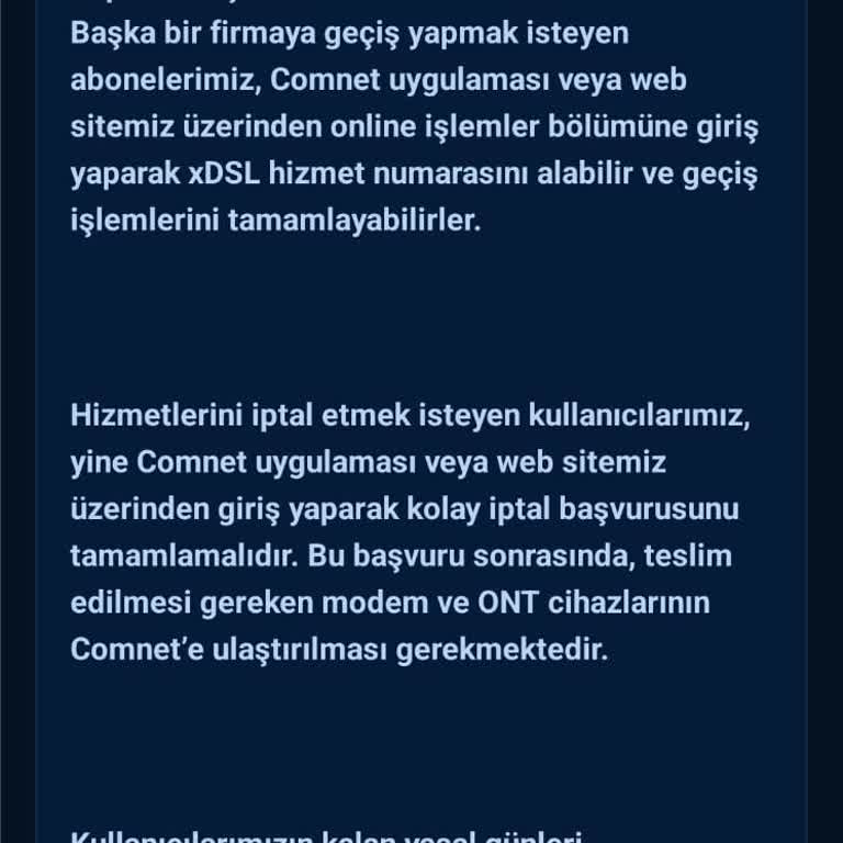 Comnet Abonelik İptali Mağduriyeti