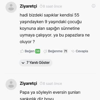 Dini Değerlerimize Hakaret Eden Yorumlar