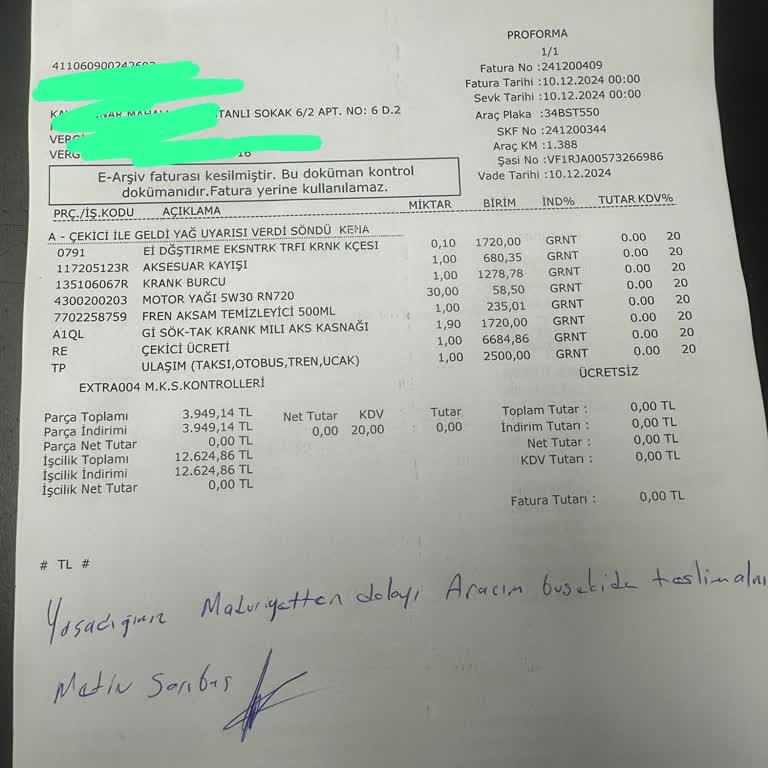 Yeni Aldığımız Araçta Motor Sorunu Ve Yağ Eksikliği