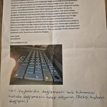 Gürgençler'den Alınan Macbook'un Tuş Sorunu Çözülmedi