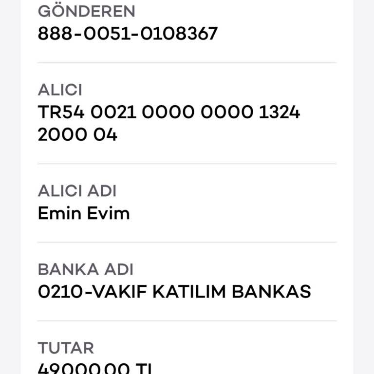 Yanlış IBAN'a Gönderilen Para Ve İletişim Sorunları