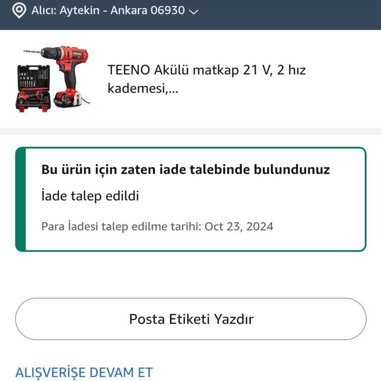 Amazon'dan İade Edilmeyen Ürün Ücreti