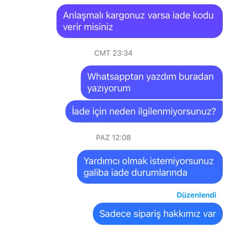 Yanlış Ürün Ve İlgisiz Müşteri Hizmetleri