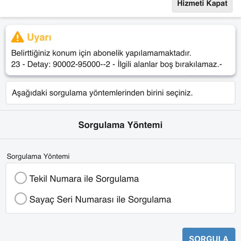 Ck Elektrik Abonelik İşlemlerinde Sürekli Hata