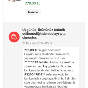 Hepsiburada'da Ürün İptali Ve Para İadesi Sorunu