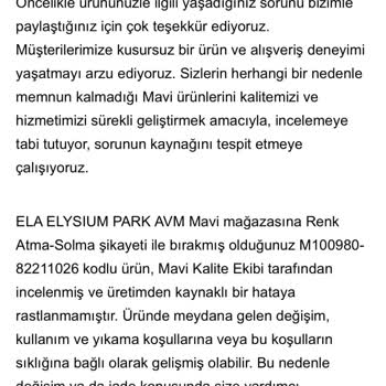 Mavi Kot Pantolonların Renk Atması Ve İade Talebi