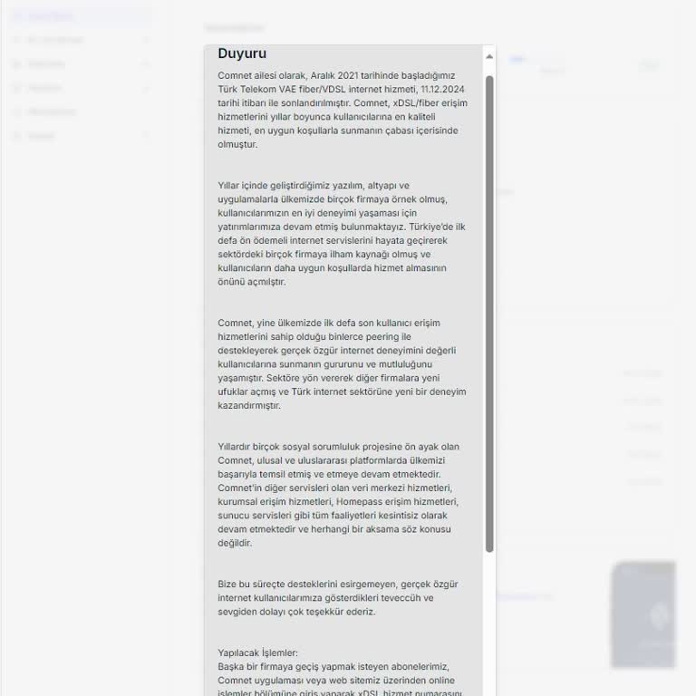 Comnet'in Ani Hizmet Kesintisi Ve Güven Kaybı