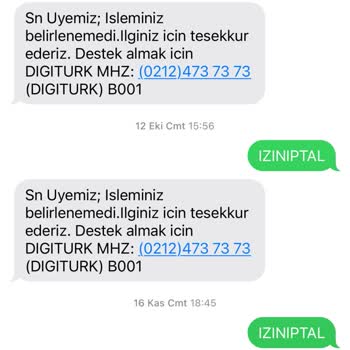 Digiturk Tod TV SMS İptal Sorunu Ve KVKK İhlali