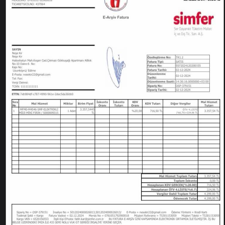 Simfer Fırının Izgara Teli Sorunu