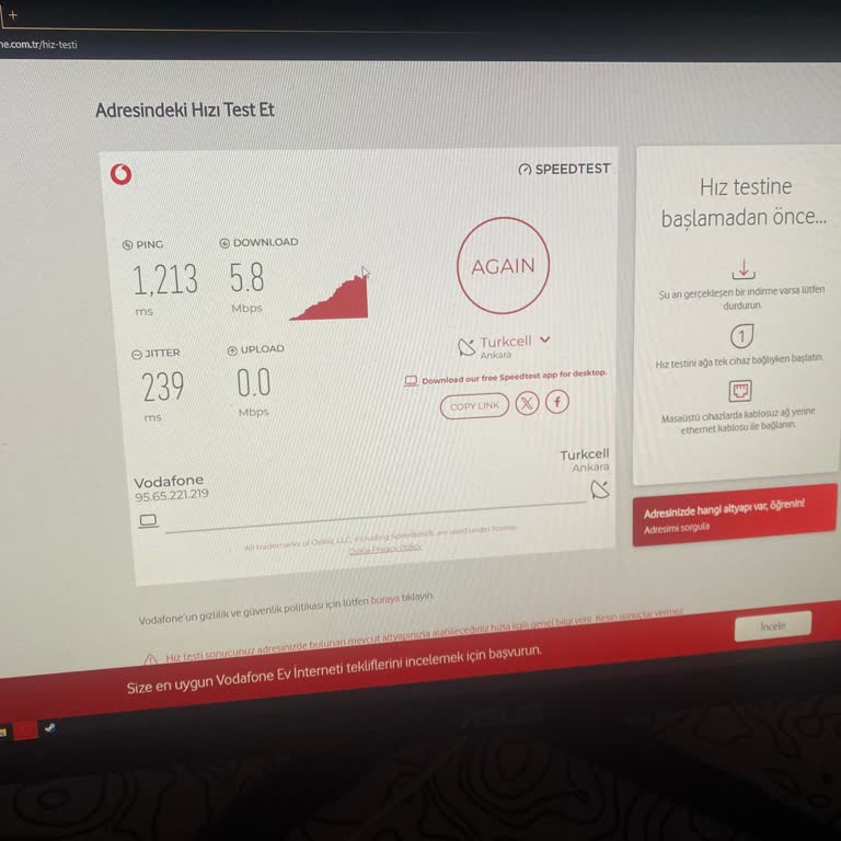 Vodafone Net'in İnternet Hız Problemi