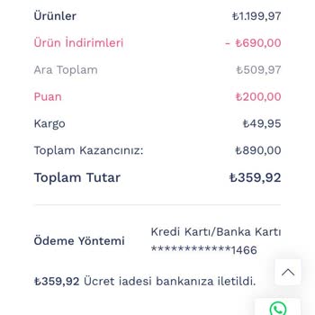 İptal Edilen Siparişin Puan İadesi Sorunu