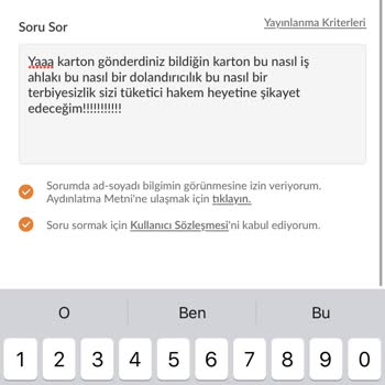 Trendyol Siparişimde Karton Şoku