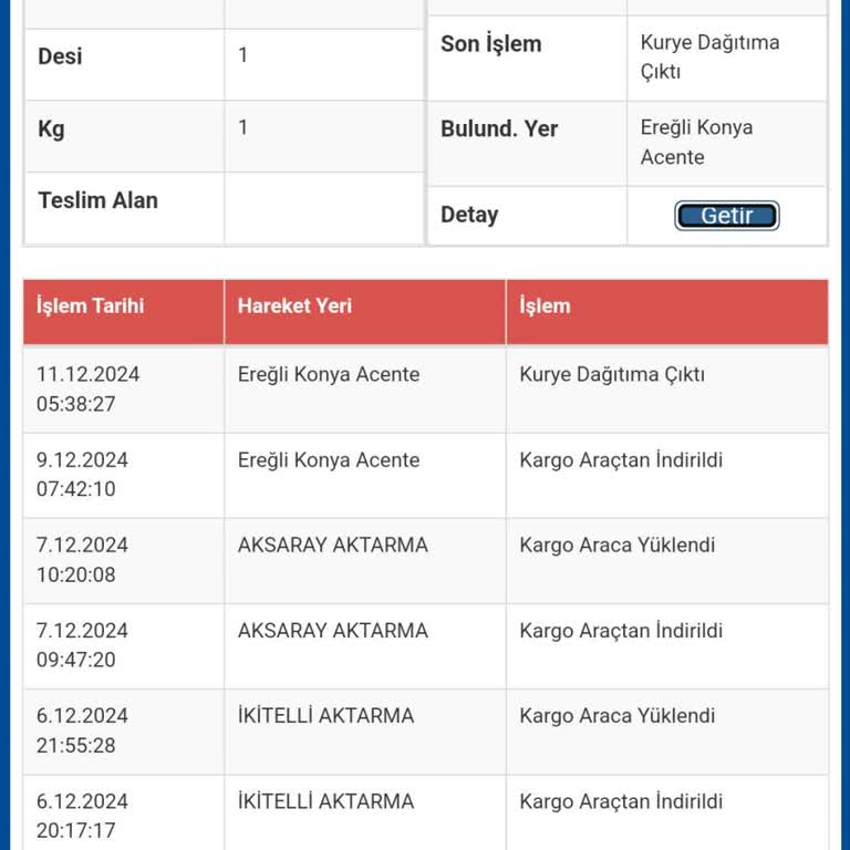 Geciken Kargo Teslimatı Mağduriyeti