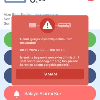 Kocaeli Kent Kartıma Yapılan Online Dolum Sorunu