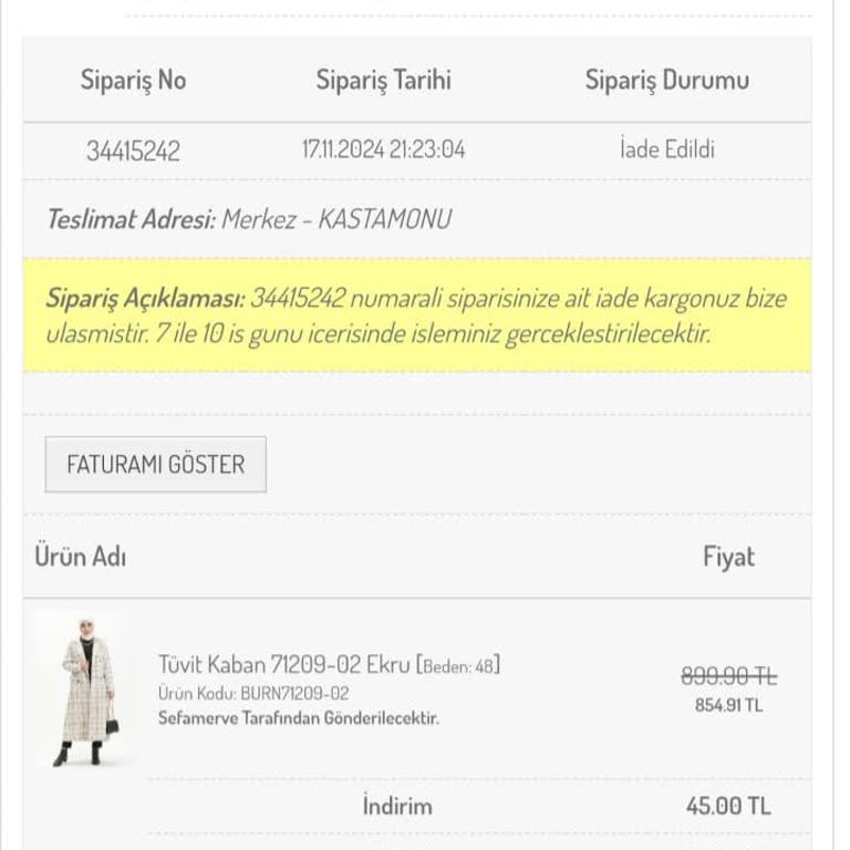 İade Sürecindeki Gecikme Ve Müşteri Hizmetleri Sorunu