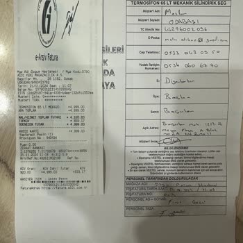 Teslim Edilmeyen Elektrikli Termosifon Ve Sorumluluk Alınmayan Hizmet