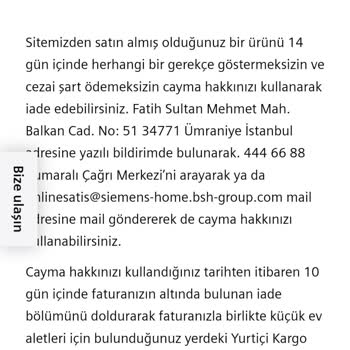 Siemens Kurutma Makinesi: Hayal Kırıklığı Ve İade Sorunları