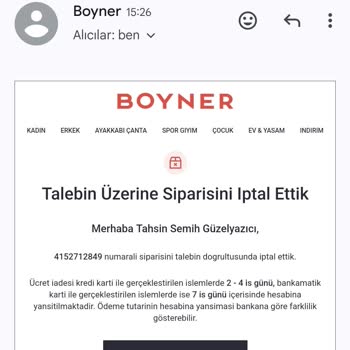 Yanlış Sipariş İptali Ve Para İadesi Sorunu