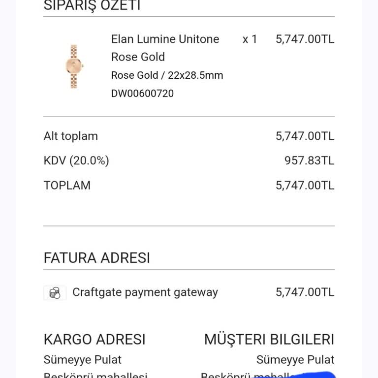 Yanlış Adrese Gönderilen Saat Ve İade Sorunu