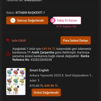 Kayıp Ürün İçin Para İadesi Yerine Yeniden Gönderim Talebi