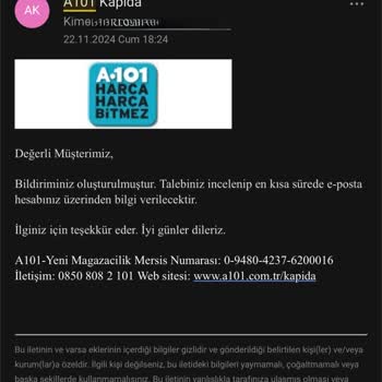 A101 Kapıda Uygulaması İle Eksik Ürün Teslimatı Ve İletişim Sorunları