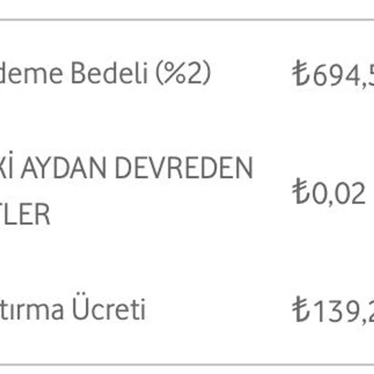 Vodafone'dan Yüksek Fatura Ve Ekstra Ücretler